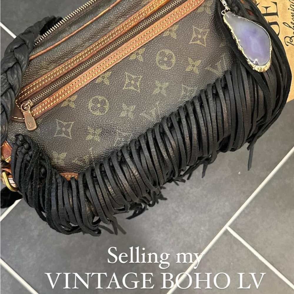 VBB Louis Vuitton Black Fringe Monogram Crossbody Bag
